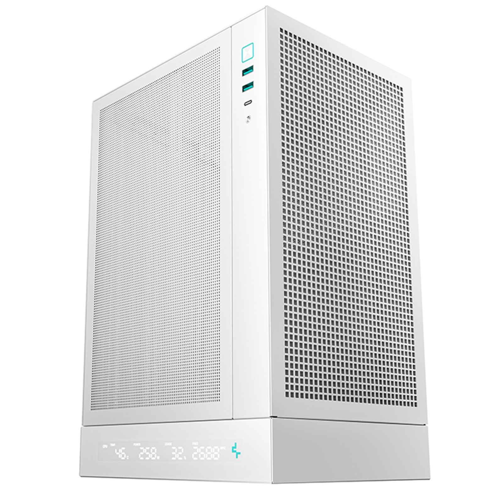 (image for) Deepcool CH170 Digital White Mini-ITX Case - High Airflow, Tempered Glass Side Panel, Supports Water Cooling, Ultra-Quiet Operation, Compact Design for Efficient Space Management