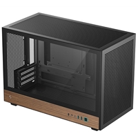 Deepcool Ch260 Micro-atx Mini Tower Pc Gaming Case, Wood, Tempered Glass Side Panel Usb Type-c High Airflow Supports Atx Psu & Rtx Gpus Black R-ch260-bknwm0-g-1 - Tgt01