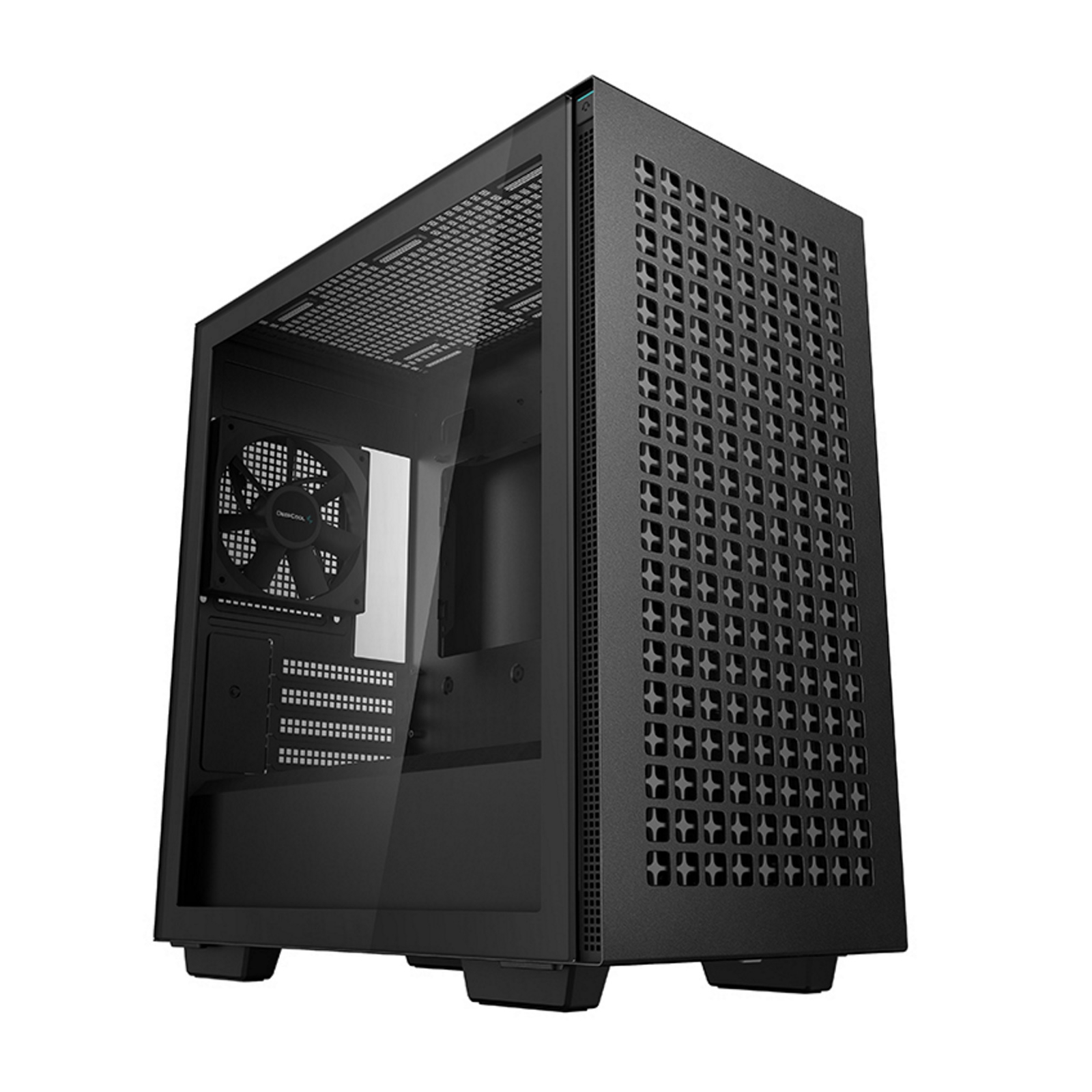 (image for) DeepCool CH370, Black, Mini Tower Chassis w/ Tempered Glass Window, 1x 120mm Fan, 2x USB 3.0, mATX/mITX