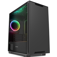 GameMax Commando Micro Tower 1 x USB 3.0 / 2 x USB 2.0 Tempered Glass Side Window Panel Black Case with Addressable RGB LED Fan