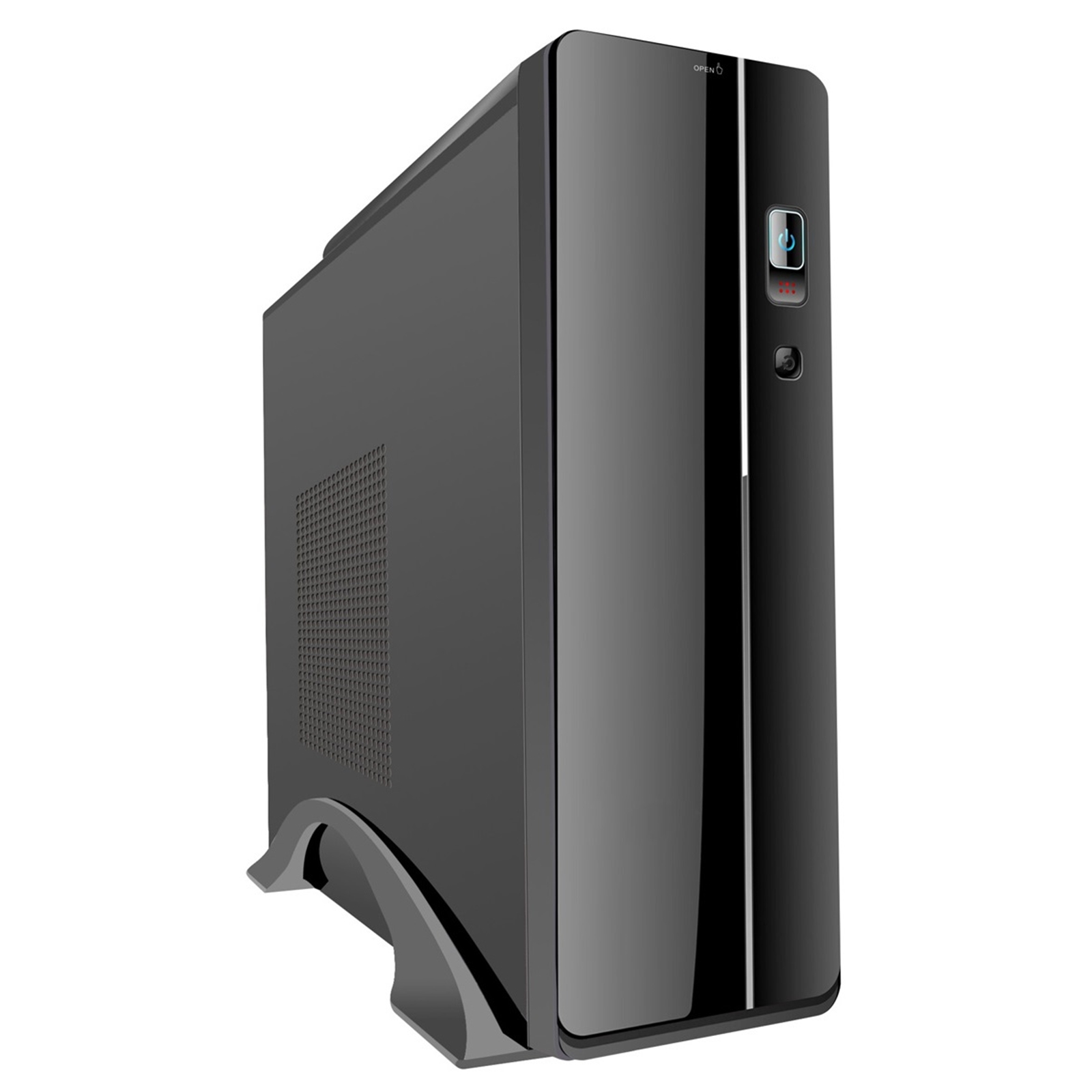 (image for) CiT S003B Thin Client Micro ATX Black Case with 300W PSU, 1 x USB 3.0 & 1 x USB 2.0, Built-in 3in1 Card-Reader