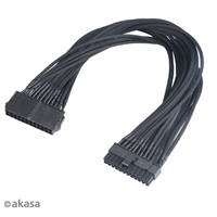 Akasa FLEXA P24 24-Pin ATX PSU (F) to 24-Pin ATX PSU (M) 0.40m Black Mesh Sleeved Retail Packaged Internal Extension Cable