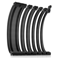 Antec Black/grey Psu Extension Cable Kit With Black Connectors – 6 Pack (24 Pin / 1 X Cpu 4+4 / 2x Pci-e 8 / 2 X Pci-e 6) 0-761345-77549-6 - Tgt01