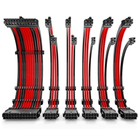 Antec Black/red Psu Extension Cable Kit - 6 Pack (1x 24 Pin, 2x 4+4 Pin, 3x 6+2 Pin) 0-761345-77717-9 - Tgt01