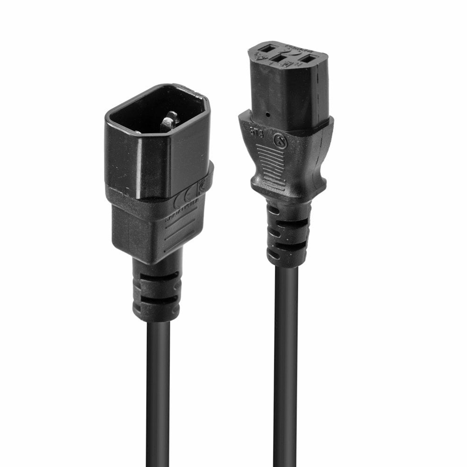(image for) Lindy 30331 2m IEC C13 (Kettle) To IEC C14 (Kettle) Mains Extension Cable - Black