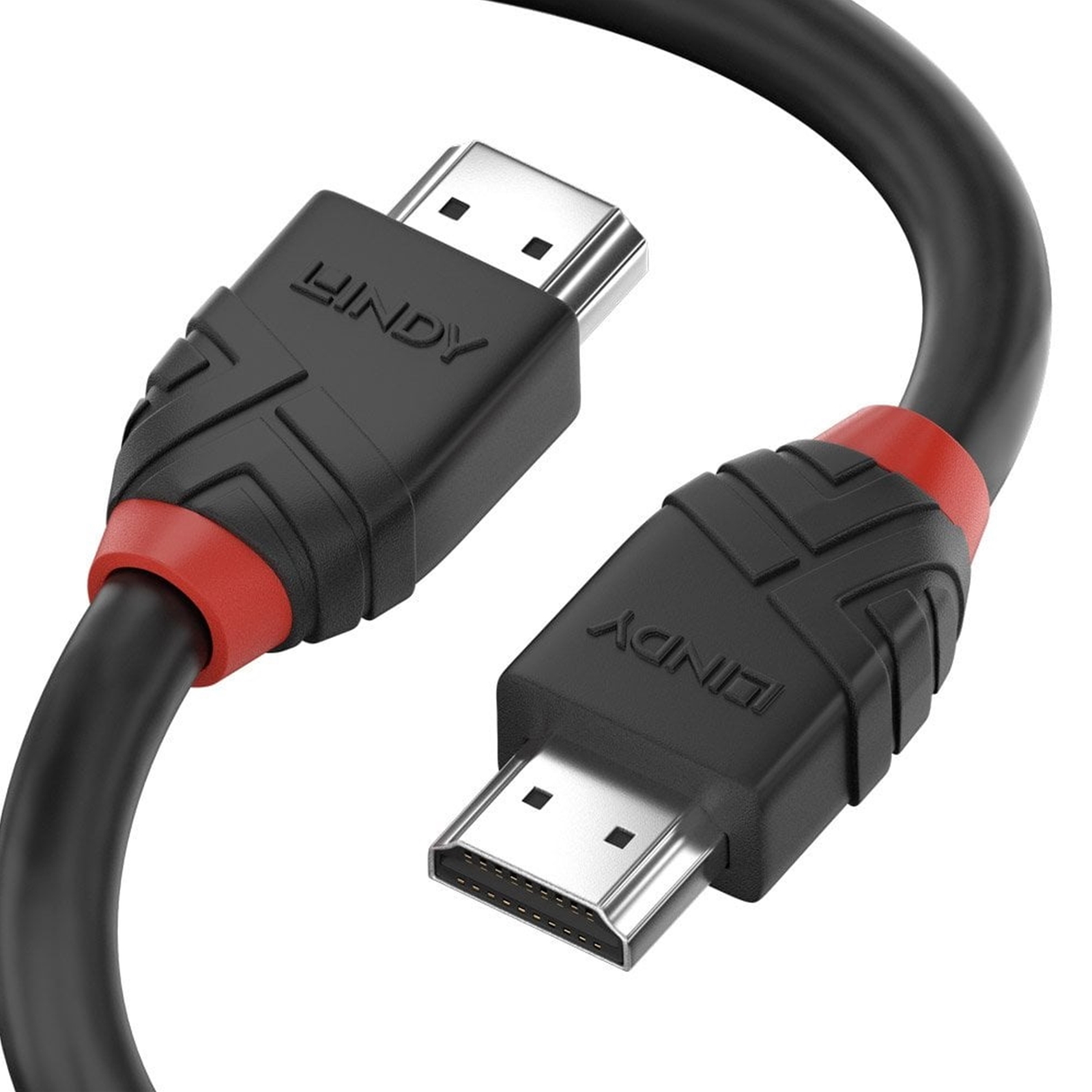 (image for) Lindy 36472 2m HDMI (M) 2.0 High Speed Black Line 4096x2160@60Hz Cable with Ethernet - Black
