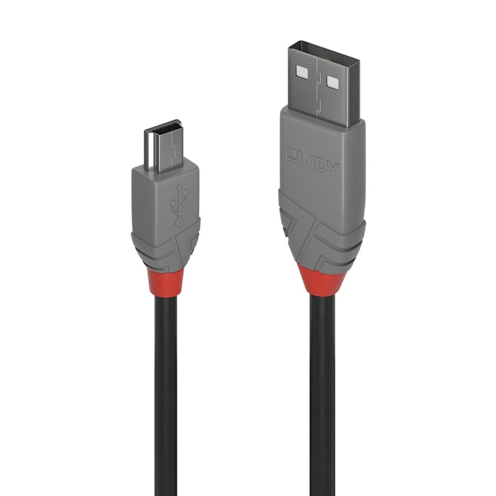 (image for) Lindy 36725 5m USB-A (M) 2.0 To USB Mini-B (M) 2.0 Anthra Line 480Mbps Cable - Black