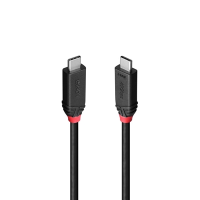 Lindy Black Line 37002 2m USB4 240W Cable, 24 pin USB-C (M) to 24 pin USB-C (M)