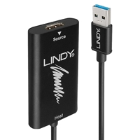 Lindy 43235 Video Capture Device, Hdmi (f) To Usb 3.0 Type-a (m), 0.2m Adapter, Black, Capture Video & Audio From A Hdmi Source Device, High Usb Bandwidth Enabling Video Capture Up To 1080p@60hz 43235 - Tgt01