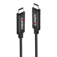 LINDY 43308 5m Active USB 3.2 Gen 2 C/C Cable, Data transfer rates up to 10Gbps, Supports video resolutions up to UHD 8K 7680x4320@60Hz including 4K 4096x2160@120Hz, 2 year warranty