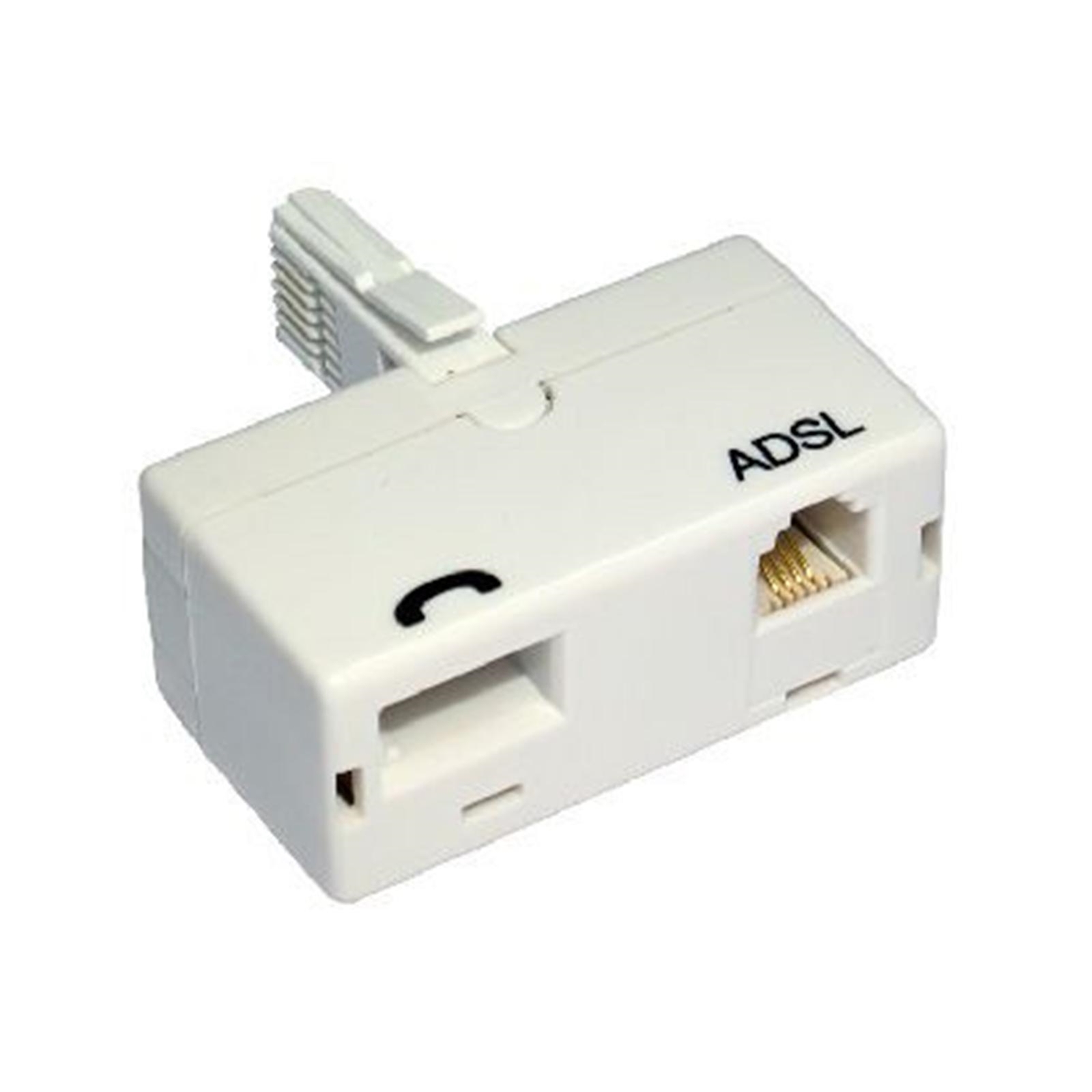 (image for) BT (M) to BT (F) and RJ11 (F) White OEM Direct Plug ADSL Micro Filter Adapter