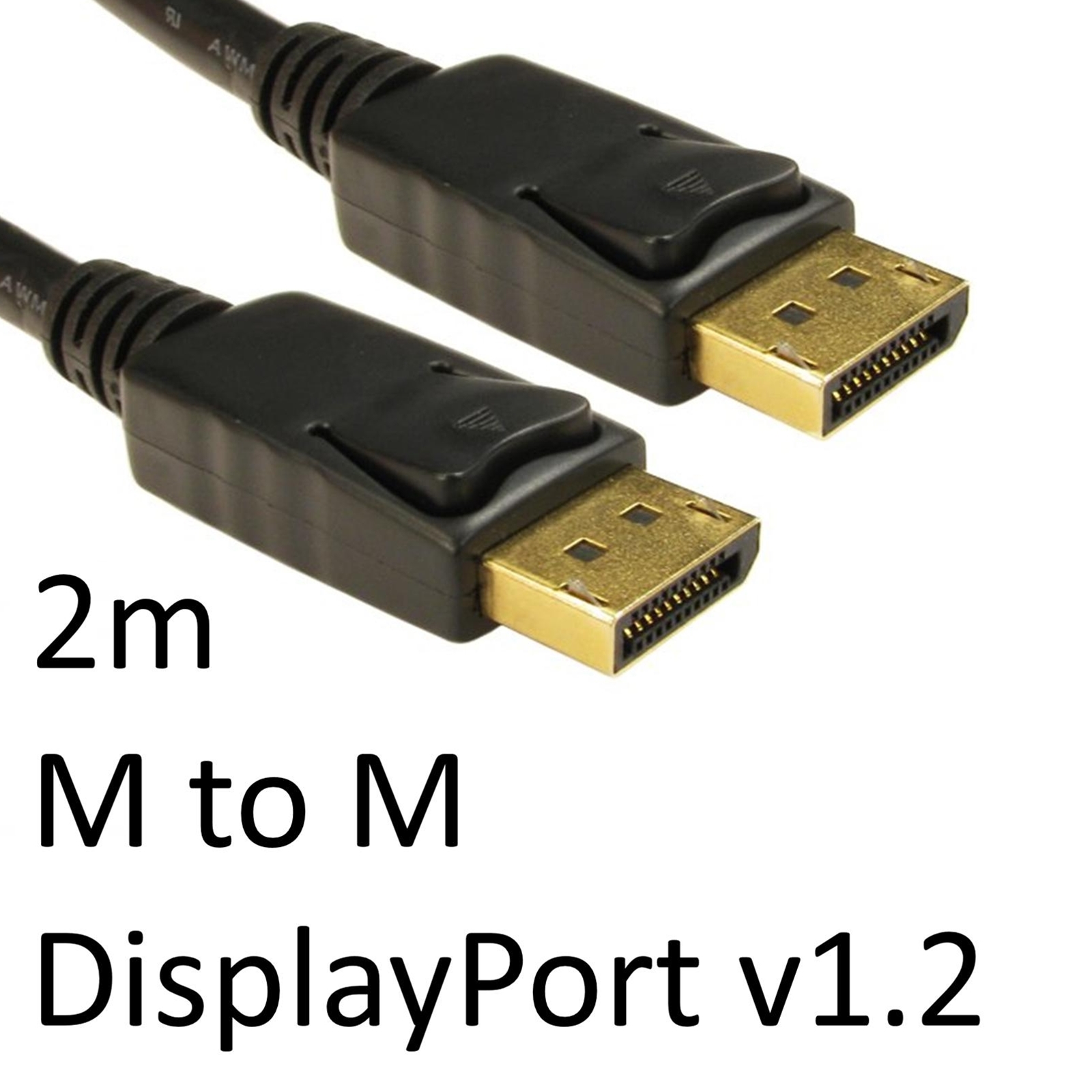 (image for) DisplayPort 1.2 (M) to DisplayPort 1.2 (M) 2m Black OEM Display Cable