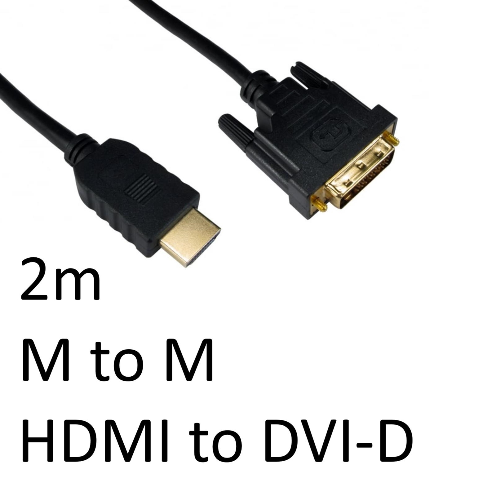 (image for) HDMI 1.4 (M) to DVI-D (M) 2m Black OEM Display Cable