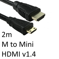 HDMI 1.4 (M) to HDMI Mini 1.4 (M) 2m Black OEM Display Cable