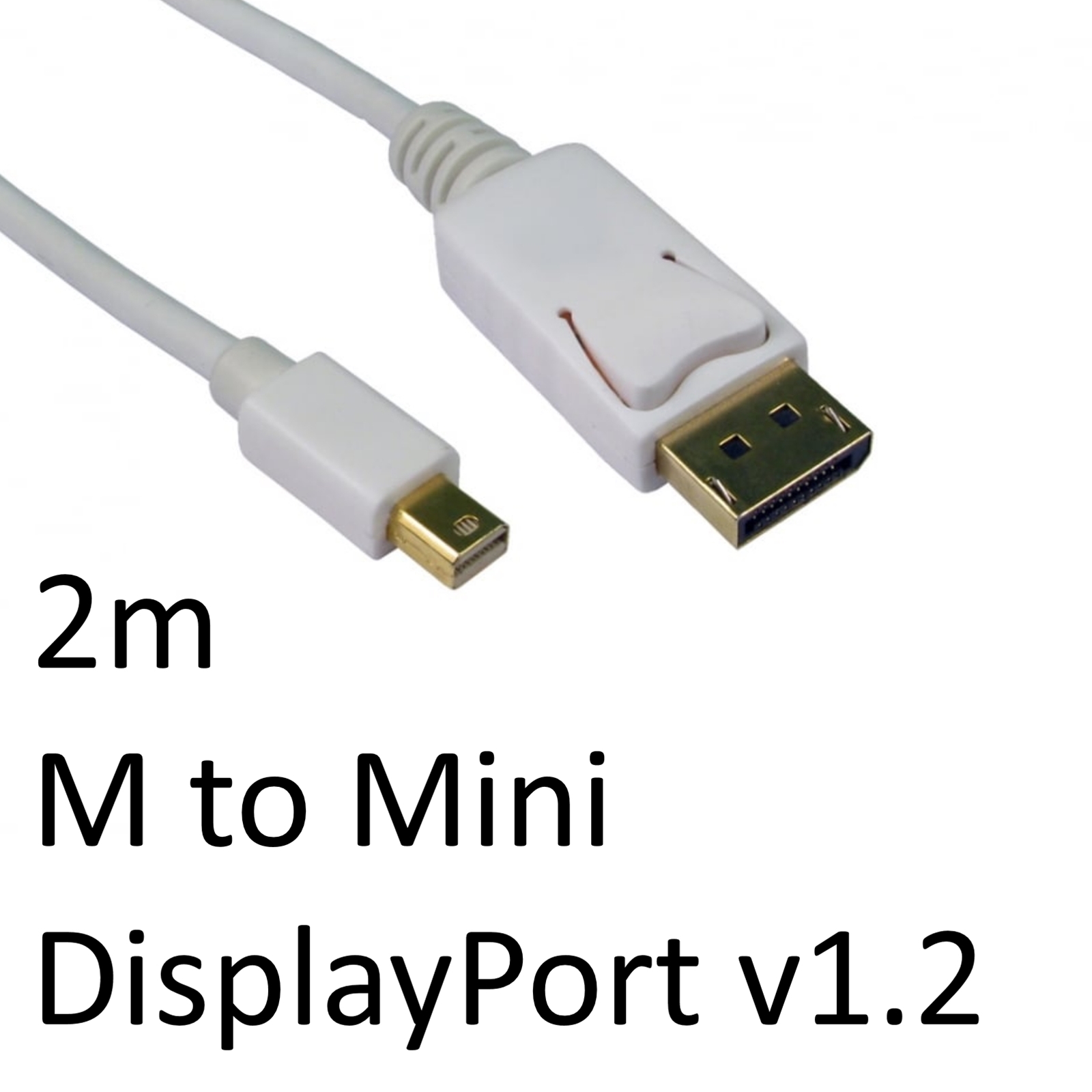 (image for) DisplayPort 1.2 (M) to Mini DisplayPort 1.2 (M) 2m White OEM Display Cable