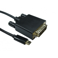 Usb-c To Dvi 4k 30hz 1 Meter Black Data Cable Usb3c-dvi-1m - Tgt01