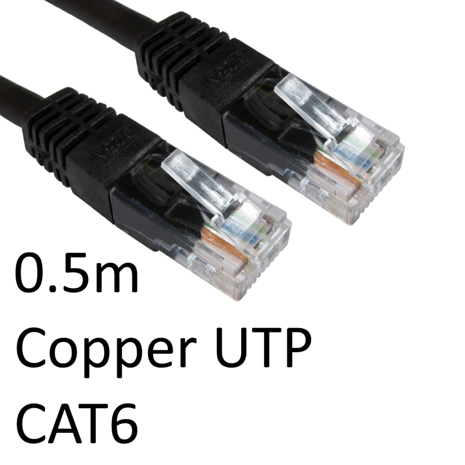 (image for) RJ45 (M) to RJ45 (M) CAT6 0.5m Black OEM Moulded Boot Copper UTP Network Cable