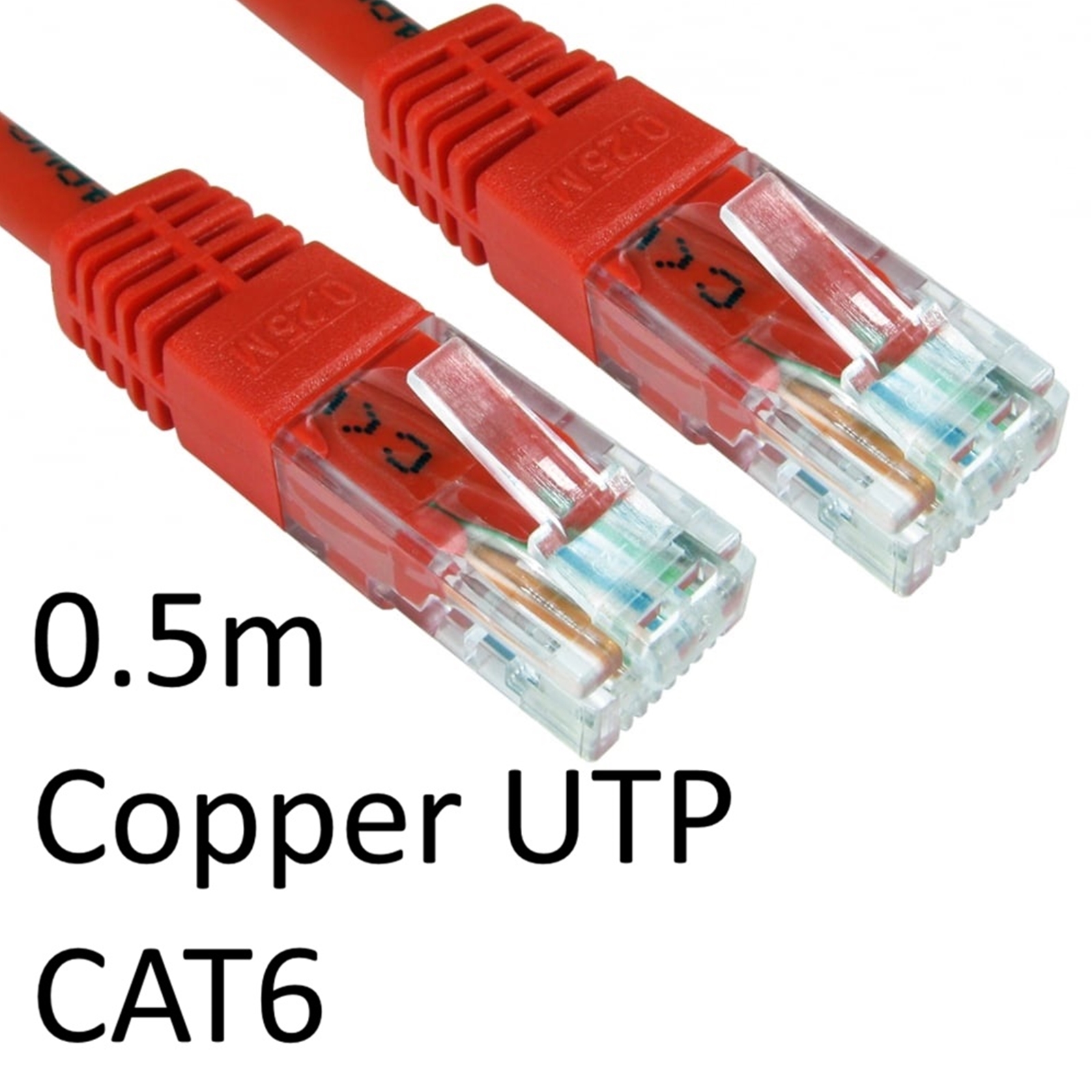 (image for) RJ45 (M) to RJ45 (M) CAT6 0.5m Red OEM Moulded Boot Copper UTP Network Cable