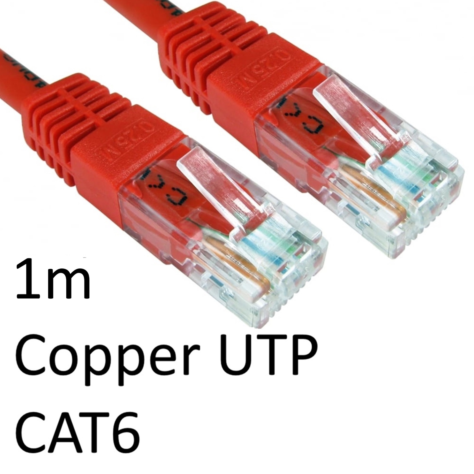 (image for) RJ45 (M) to RJ45 (M) CAT6 1m Red OEM Moulded Boot Copper UTP Network Cable