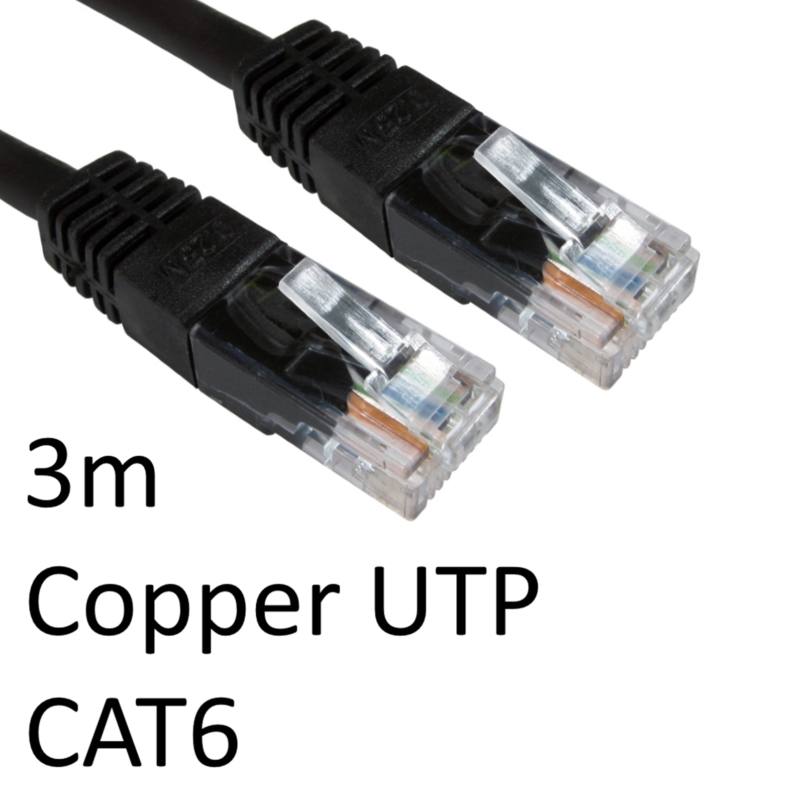 (image for) RJ45 (M) to RJ45 (M) CAT6 3m Black OEM Moulded Boot Copper UTP Network Cable