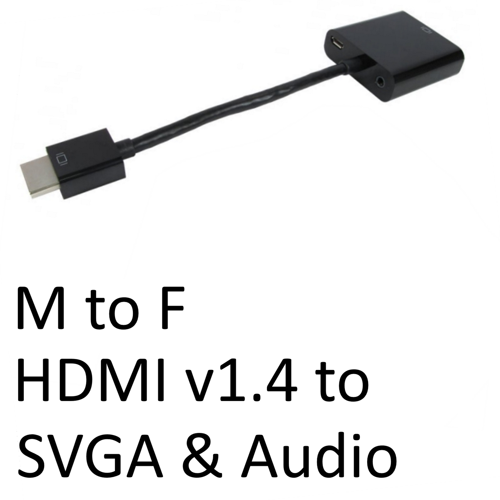 (image for) HDMI 1.4 (M) to SVGA & Audio (F) Black OEM Converter Adapter