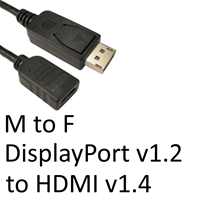 DisplayPort 1.2 (M) to HDMI 1.4 (F) Black OEM Converter Adapter