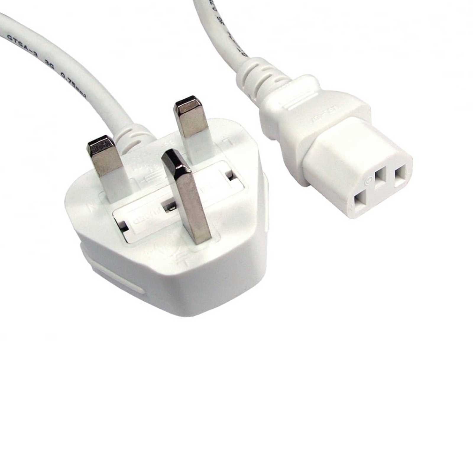 (image for) UK Mains to IEC C13 Kettle 1.8m White OEM Power Cable