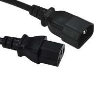IEC Kettle C13 (M) to IEC Kettle C14 (F) 1.8m Black OEM Power Extension Cable