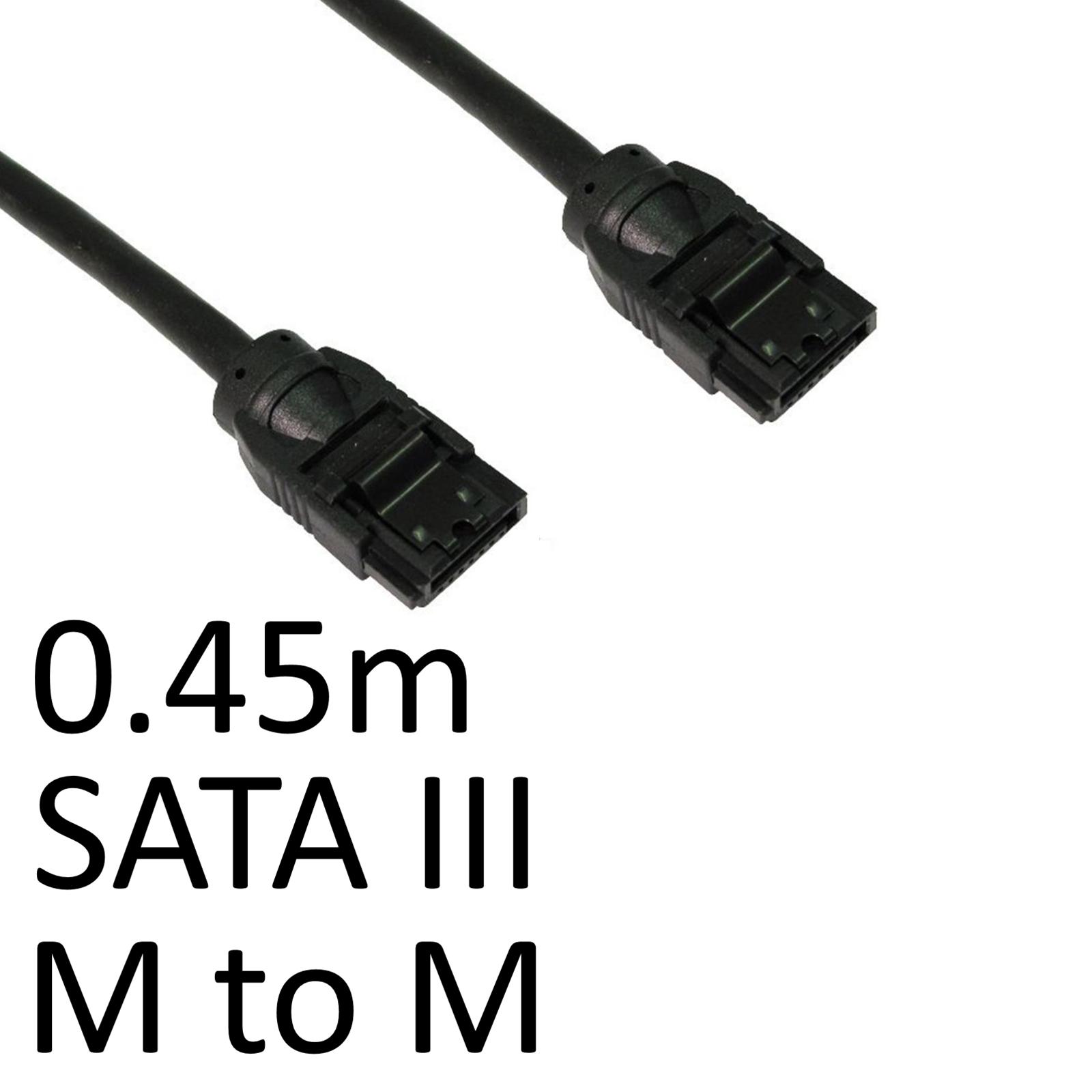 (image for) Locking SATA III (M) to Locking SATA III (M) 0.45m Black OEM Internal Data Cable