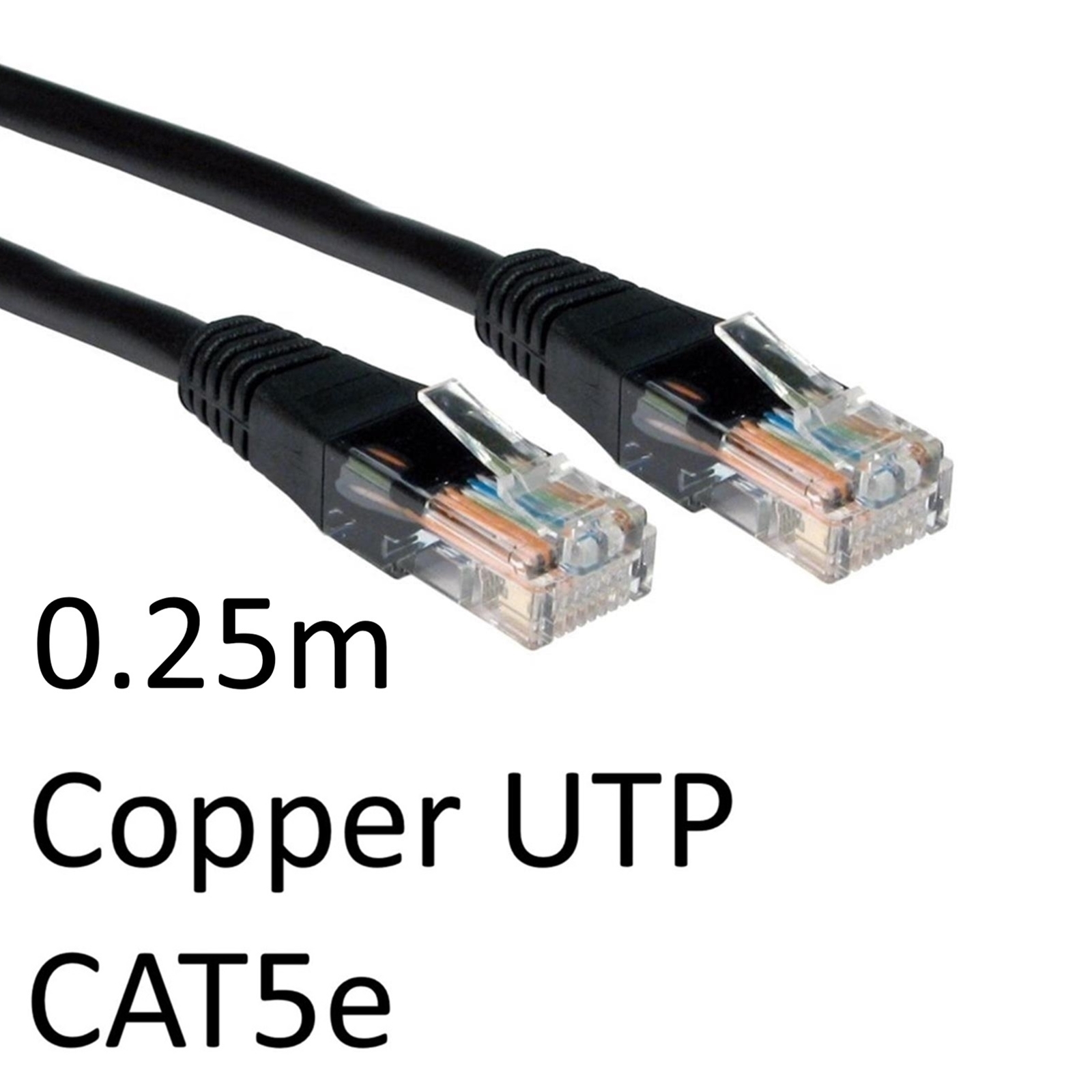 (image for) RJ45 (M) to RJ45 (M) CAT5e 0.25m Black OEM Moulded Boot Copper UTP Network Cable