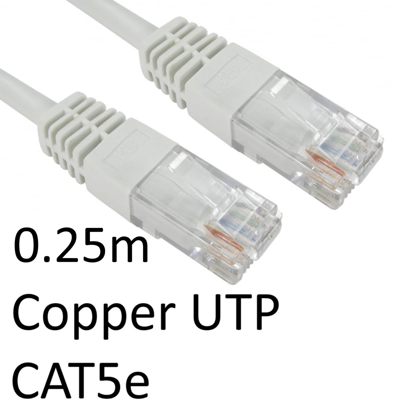 (image for) RJ45 (M) to RJ45 (M) CAT5e 0.25m White OEM Moulded Boot Copper UTP Network Cable