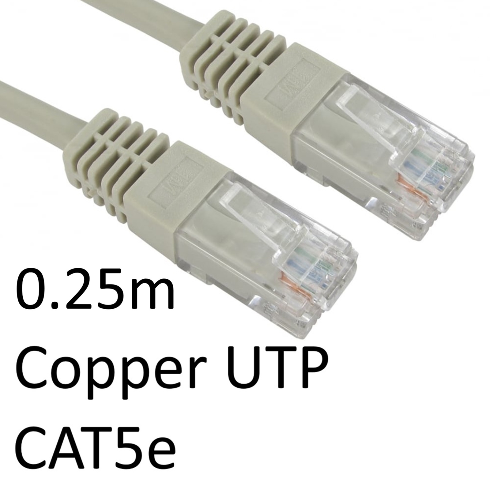 (image for) RJ45 (M) to RJ45 (M) CAT5e 0.25m Grey OEM Moulded Boot Copper UTP Network Cable