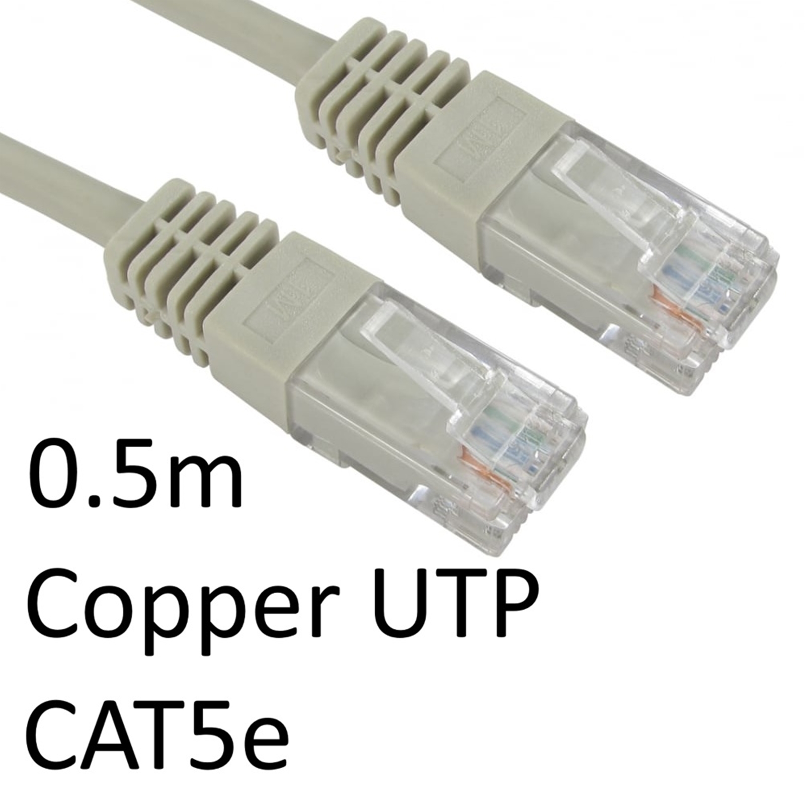 (image for) RJ45 (M) to RJ45 (M) CAT5e 0.5m Grey OEM Moulded Boot Copper UTP Network Cable