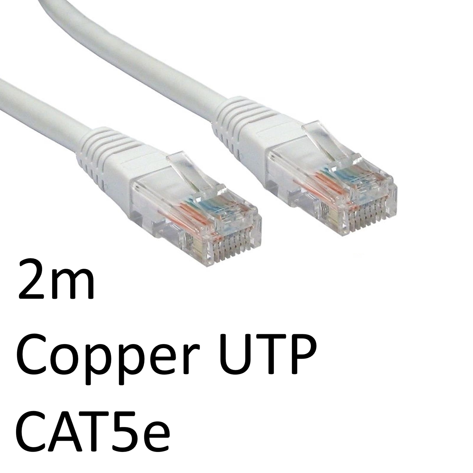 (image for) RJ45 (M) to RJ45 (M) CAT5e 2m White OEM Moulded Boot Copper UTP Network Cable
