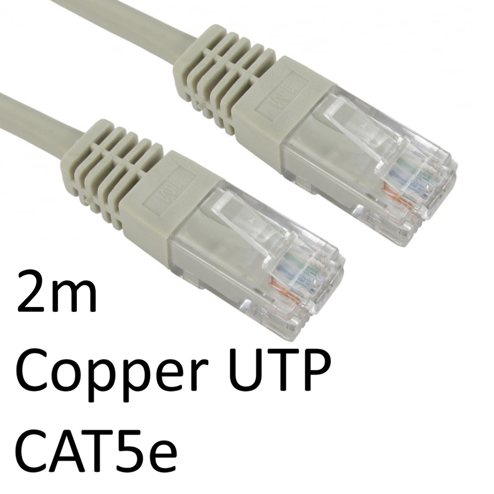 (image for) RJ45 (M) to RJ45 (M) CAT5e 2m Grey OEM Moulded Boot Copper UTP Network Cable