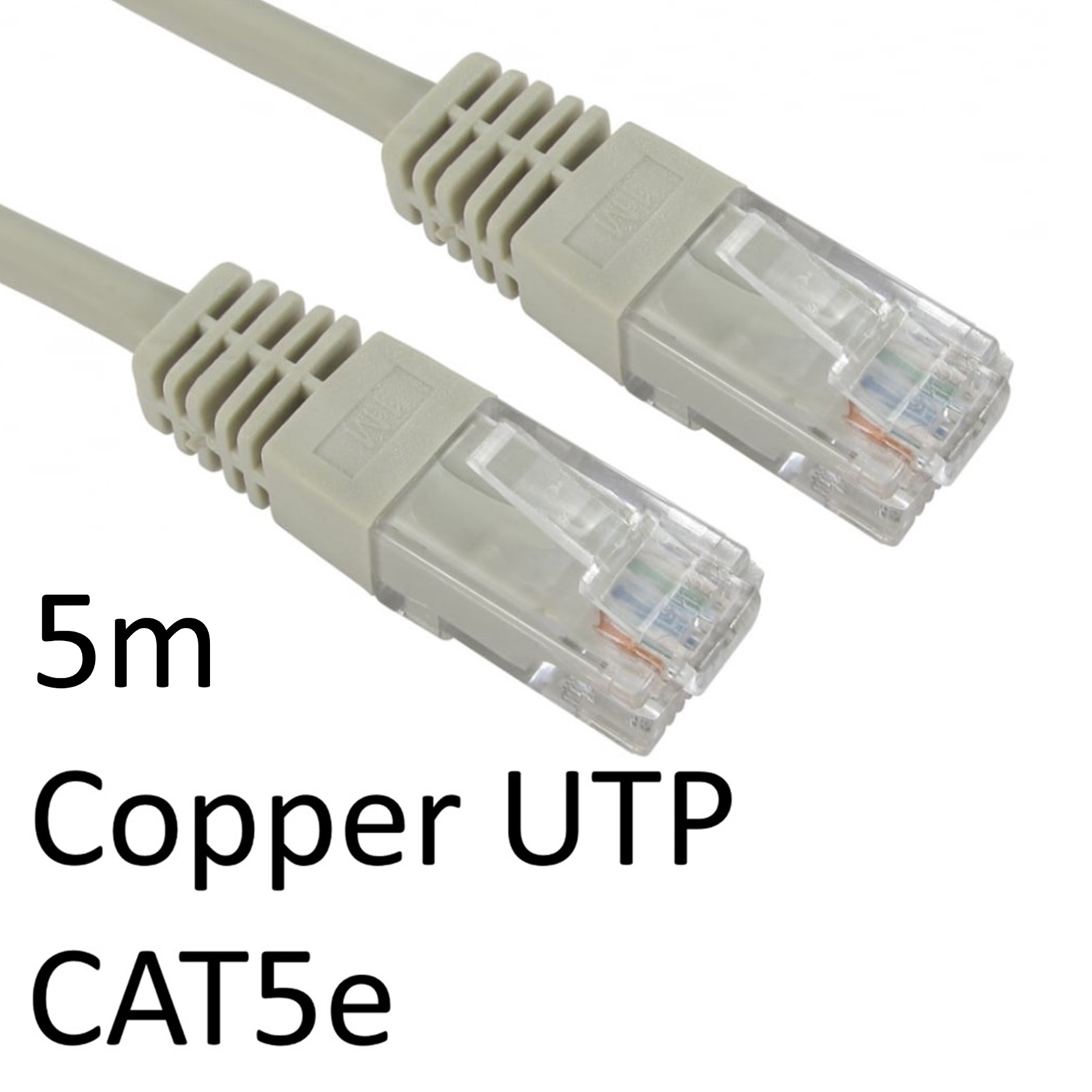 (image for) RJ45 (M) to RJ45 (M) CAT5e 5m Grey OEM Moulded Boot Copper UTP Network Cable