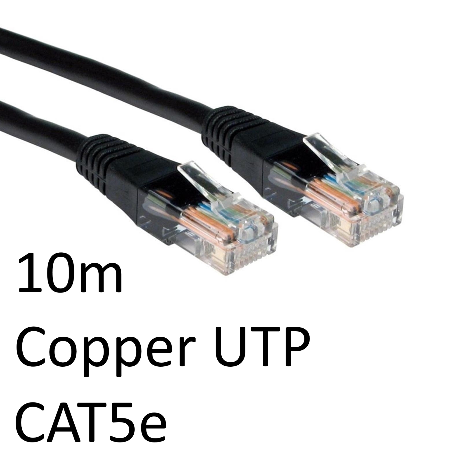 (image for) RJ45 (M) to RJ45 (M) CAT5e 10m Black OEM Moulded Boot Copper UTP Network Cable