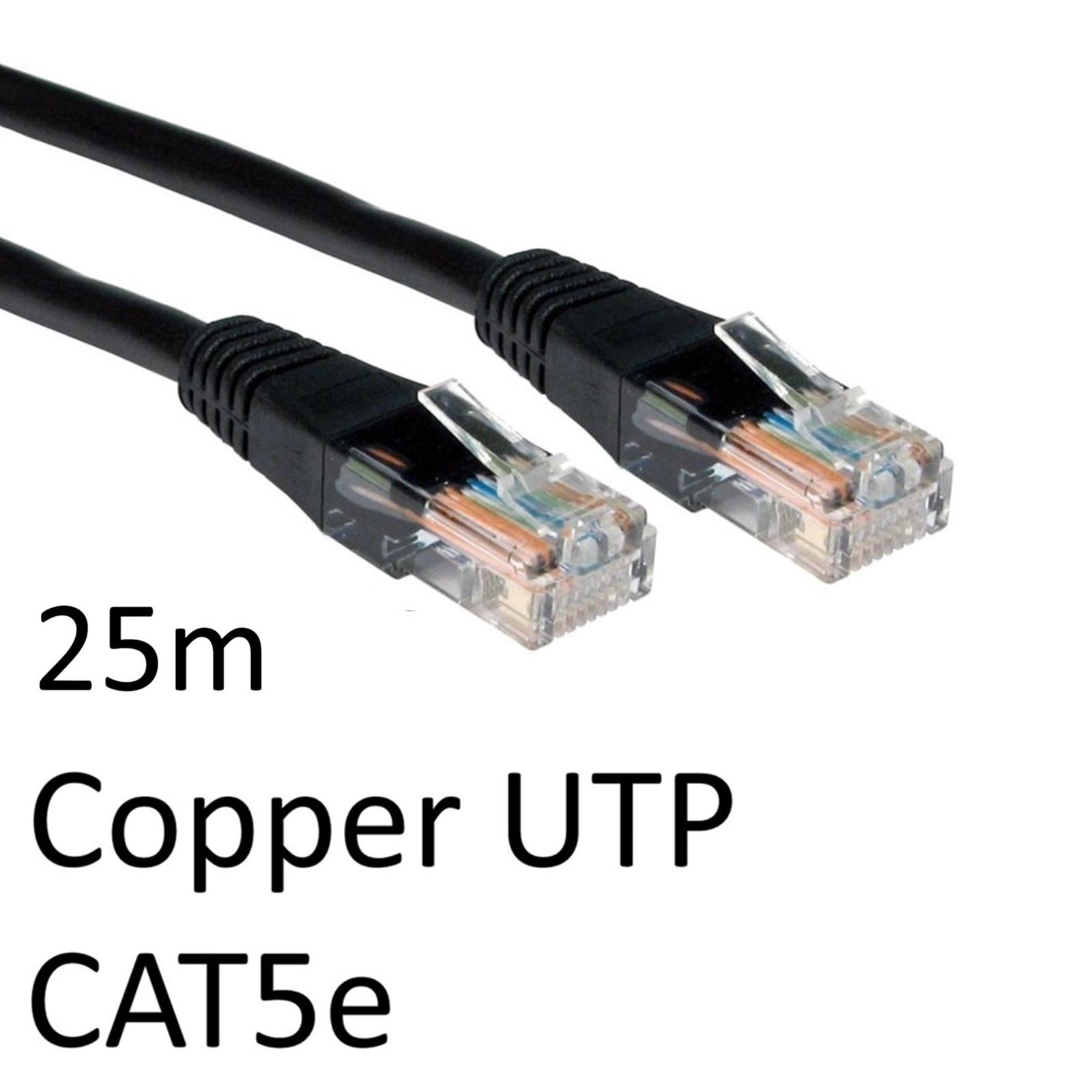 (image for) RJ45 (M) to RJ45 (M) CAT5e 25m Black OEM Moulded Boot Copper UTP Network Cable