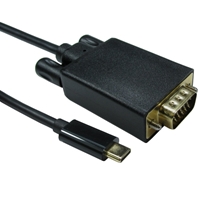 Usb-c To Vga 1080p 60hz  1 Meter Black Data Cable Usb3c-vga-1m - Tgt01