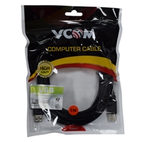 VCOM USB 2.0 A (M) to USB 2.0 A (F) 5m Black Retail Packaged Extension Data Cable