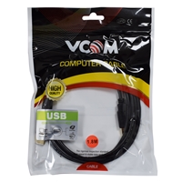 VCOM USB 2.0 A (M) to USB 2.0 A (M) 1.8m Black Retail Packaged Data Cable