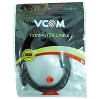 VCOM 3.5mm (M) Stereo Jack to 3.5mm (M) Stereo Jack 1.8m Black Retail Packaged Cable