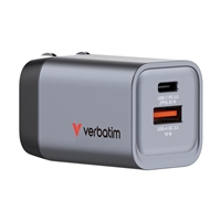 Verbatim (32200) Gnc-35 Gan Charger 35w With 1 X Usb-c Pd 35w / 1 X Usb-a Qc 3.0 (eu/uk/us) 32200 - Tgt01