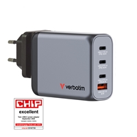 Verbatim (32202) Gnc-100 Gan Charger 100w With 2 X Usb-c Pd 100w / 1 X Usb-c Pd 65w / 1 X Usb-a Qc 3.0 (eu/uk/us) 32202 - Tgt01