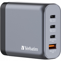 Verbatim (32203) Gnc-140 Gan Charger 140w With 2 X Usb-c Pd 140w / 1 X Usb-c Pd 20w / 1 X Usb-a Qc 3.0 (eu/uk/us) 32203 - Tgt01