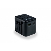 Verbatim  (49544) Uta-02 Universal Travel Adapter With 1 X Usb-c Pd 20w / 1 X Usb-a Qc 3.0 49544 - Tgt01