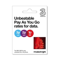 Three 3-2-1 Pay-As-You-Go 3G 4G & 5G-Ready Voice & Mobile Data Trio SIM