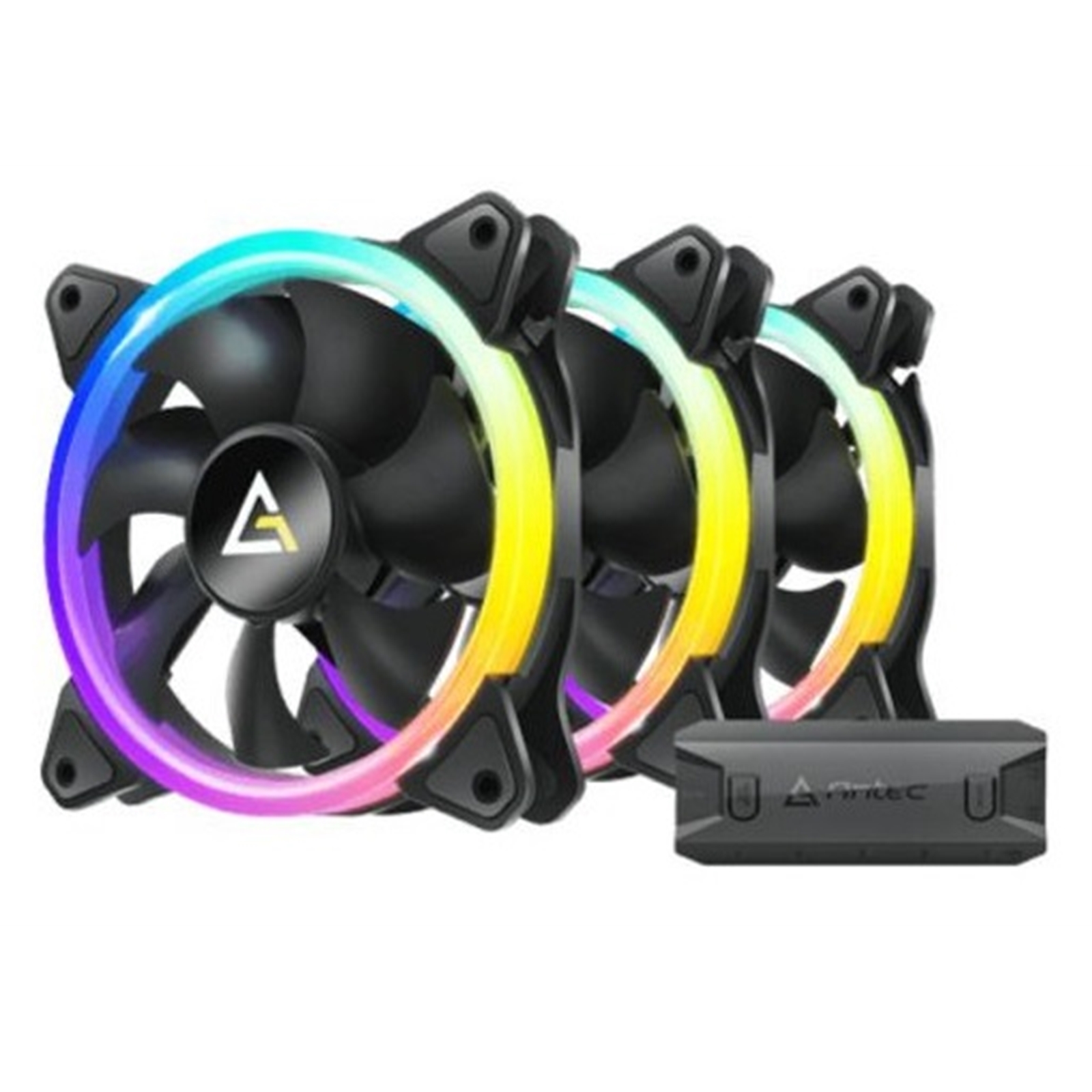 (image for) Antec Neon 120 ARGB PWM Case Fan, 3 Pack, Hydro Bearing, 800-1600 RPM, Black