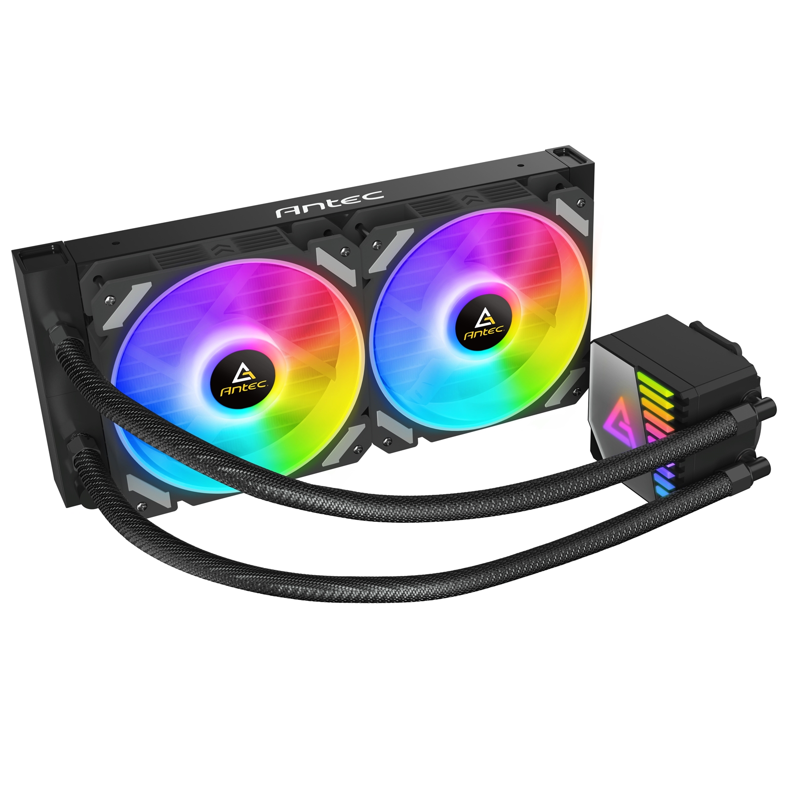 (image for) ANTEC Symphony 240 AiO Liquid CPU Cooler, Universal Socket, 240mm Radiator, PWM 1600RPM Cooling Fans, Addressable RGB LED Lighting with Chromatic ARGB Lighting Pump Head