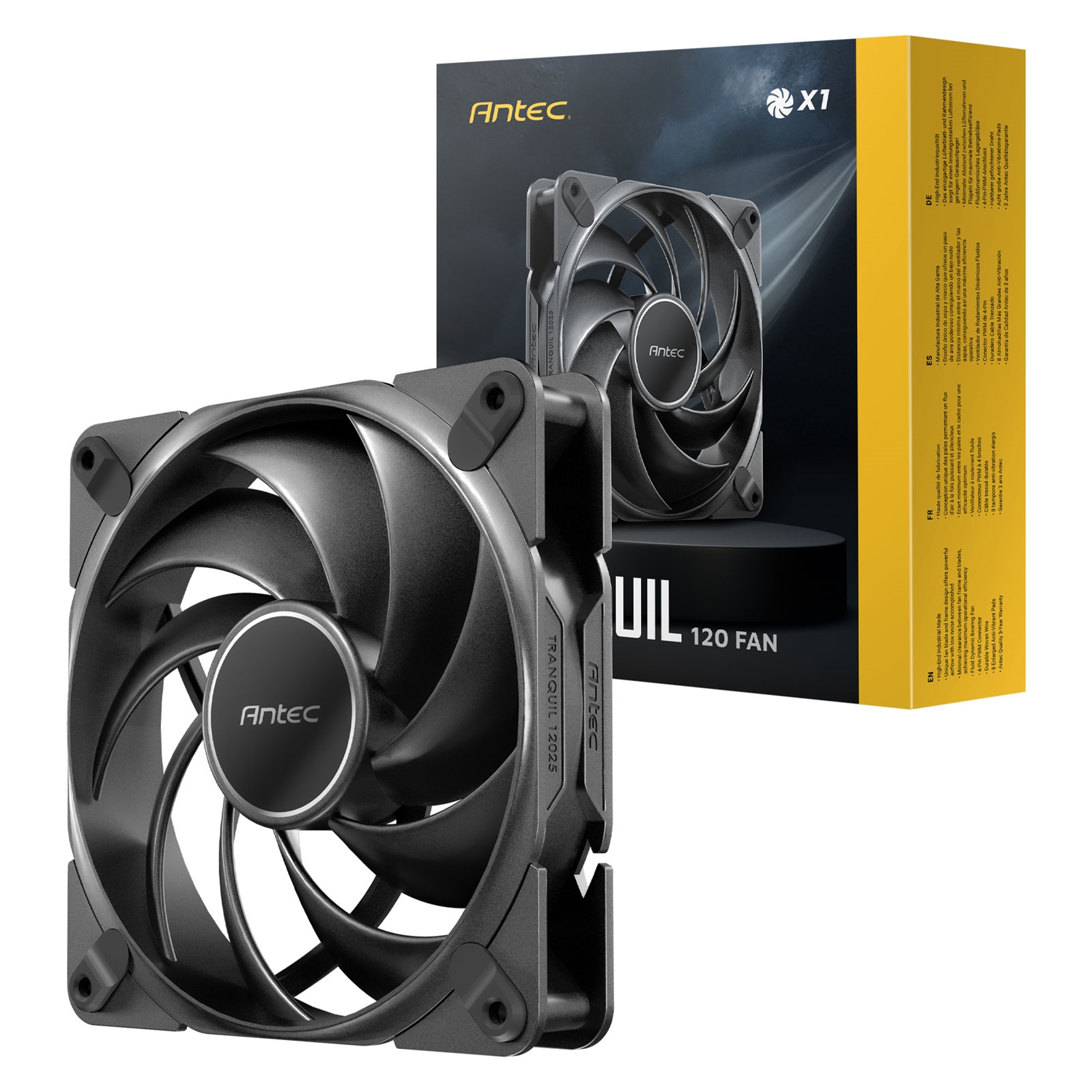 (image for) Antec Tranquil 120 PWM Case Fan - Fluid Dynamic Bearing, 400-2000 RPM, Black